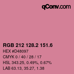 カラーコード: RGB 212 128.2 151.6 | qconv.com