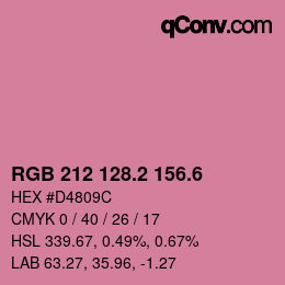 カラーコード: RGB 212 128.2 156.6 | qconv.com