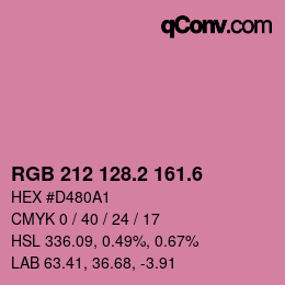 カラーコード: RGB 212 128.2 161.6 | qconv.com