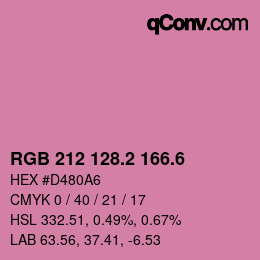 カラーコード: RGB 212 128.2 166.6 | qconv.com