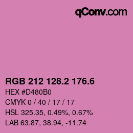カラーコード: RGB 212 128.2 176.6 | qconv.com