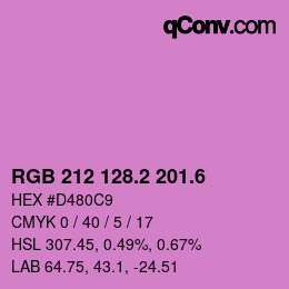 カラーコード: RGB 212 128.2 201.6 | qconv.com
