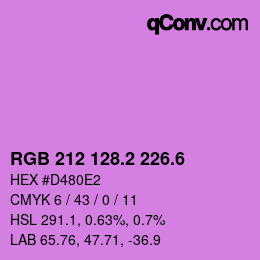 カラーコード: RGB 212 128.2 226.6 | qconv.com