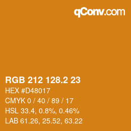 カラーコード: RGB 212 128.2 23 | qconv.com
