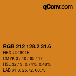 カラーコード: RGB 212 128.2 31.6 | qconv.com