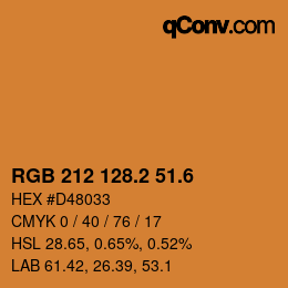 カラーコード: RGB 212 128.2 51.6 | qconv.com