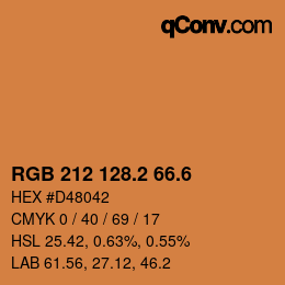 カラーコード: RGB 212 128.2 66.6 | qconv.com