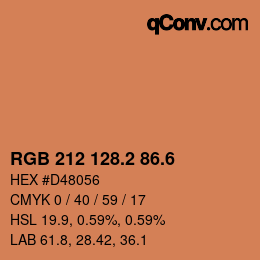 カラーコード: RGB 212 128.2 86.6 | qconv.com