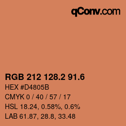 カラーコード: RGB 212 128.2 91.6 | qconv.com