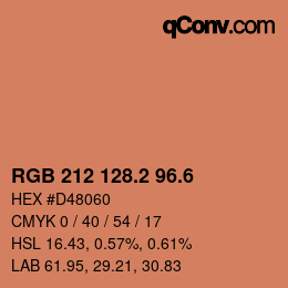 カラーコード: RGB 212 128.2 96.6 | qconv.com