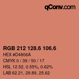 カラーコード: RGB 212 128.6 106.6 | qconv.com