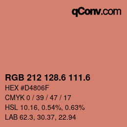 カラーコード: RGB 212 128.6 111.6 | qconv.com