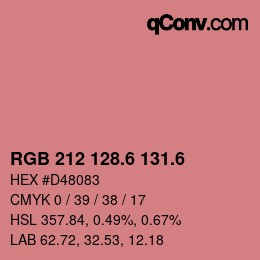 カラーコード: RGB 212 128.6 131.6 | qconv.com