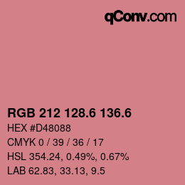カラーコード: RGB 212 128.6 136.6 | qconv.com