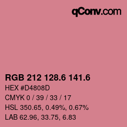 カラーコード: RGB 212 128.6 141.6 | qconv.com