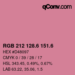 カラーコード: RGB 212 128.6 151.6 | qconv.com