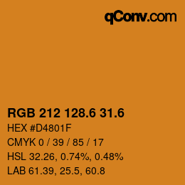 カラーコード: RGB 212 128.6 31.6 | qconv.com