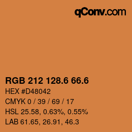 カラーコード: RGB 212 128.6 66.6 | qconv.com