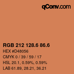カラーコード: RGB 212 128.6 86.6 | qconv.com