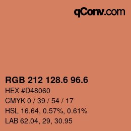 カラーコード: RGB 212 128.6 96.6 | qconv.com
