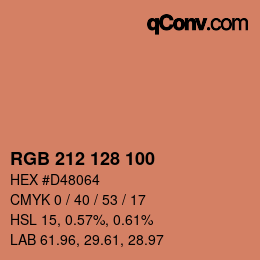 カラーコード: RGB 212 128 100 | qconv.com
