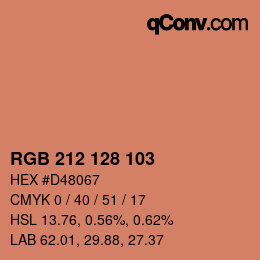 Color code: RGB 212 128 103 | qconv.com