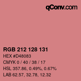 カラーコード: RGB 212 128 131 | qconv.com