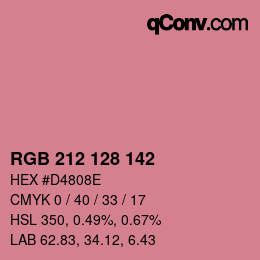 Color code: RGB 212 128 142 | qconv.com