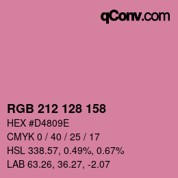 カラーコード: RGB 212 128 158 | qconv.com