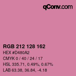 カラーコード: RGB 212 128 162 | qconv.com