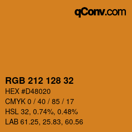 Color code: RGB 212 128 32 | qconv.com