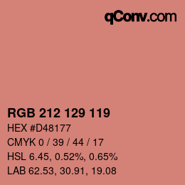 Color code: RGB 212 129 119 | qconv.com