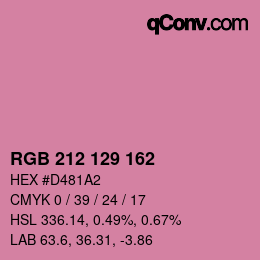 Color code: RGB 212 129 162 | qconv.com