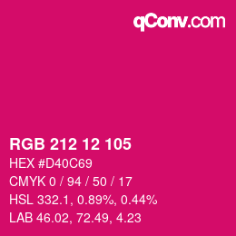 Color code: RGB 212 12 105 | qconv.com