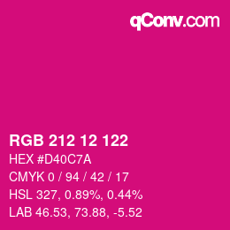 Color code: RGB 212 12 122 | qconv.com
