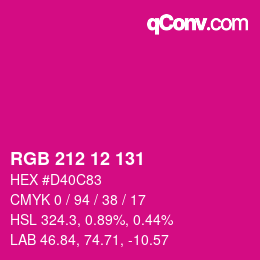 Color code: RGB 212 12 131 | qconv.com