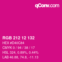 Color code: RGB 212 12 132 | qconv.com