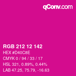 Color code: RGB 212 12 142 | qconv.com