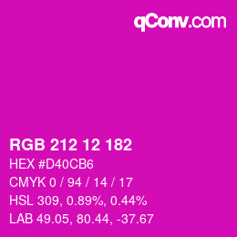 Color code: RGB 212 12 182 | qconv.com