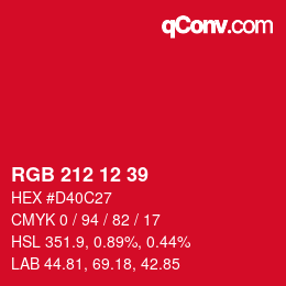 Color code: RGB 212 12 39 | qconv.com