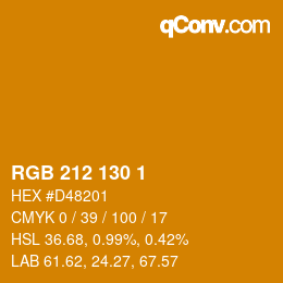 Color code: RGB 212 130 1 | qconv.com
