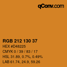 Color code: RGB 212 130 37 | qconv.com