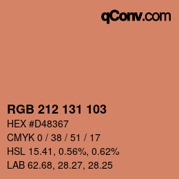 Code couleur: RGB 212 131 103 | qconv.com