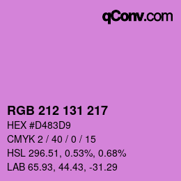 Color code: RGB 212 131 217 | qconv.com