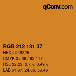 Color code: RGB 212 131 37 | qconv.com