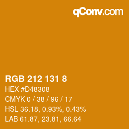 Color code: RGB 212 131 8 | qconv.com
