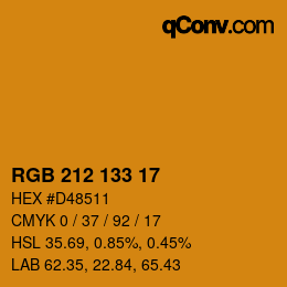 カラーコード: RGB 212 133 17 | qconv.com