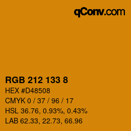 颜色代码: RGB 212 133 8 | qconv.com
