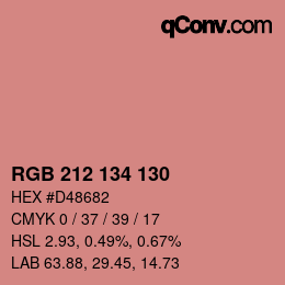 Color code: RGB 212 134 130 | qconv.com