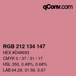 Farbcode: RGB 212 134 147 | qconv.com